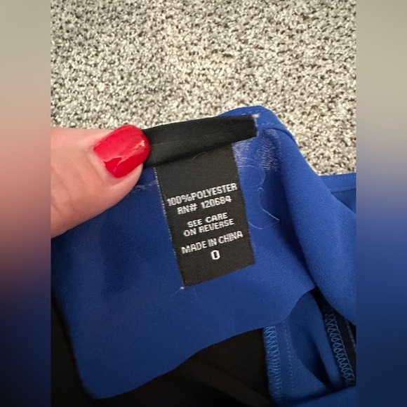 TORRID 0 0X XL Cobalt Blue Black Stripe Chiffon Top Buttons R $45 - Picture 7 of 10